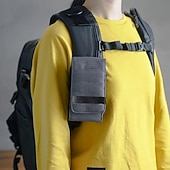 billige universal telefonveske-vertikal nylon dobbel lomme telefon hylster veske belteklips veske holder oxford klut sport mobiltelefon bag dobbel delt design power bank organisator øretelefon lagringskort lagring