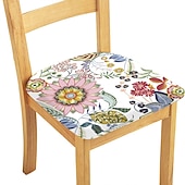 abordables Couverture de chaise de salle à manger-Housse de chaise de salle à manger housse de siège de chaise extensible en daim hydrofuge doux uni couleur unie durable lavable protecteur de meubles pour salle à manger fête