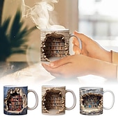 voordelige Mokken &amp; Bekers-3D boekenplank mok sublimatie, 3D boek mok wrap, 11oz en 15 oz mok ontwerp, 3D mok wrap, 11oz mok png, 15oz mok png boek minnaar mok koffiemok