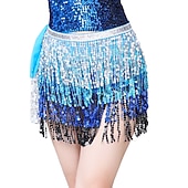 cheap Great Gatsby-Women Sequin Hip Skirt Fringe Tassel Wrap Scarf Party Rave Festival Outfit Halloween Belly Dance Costume Party Club