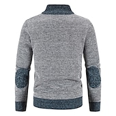 preiswerte Herren Strickjacke-Herren Strickjacke Kleid Pullover Zip Pullover Reißverschluss Pullover Jacke Fleece Pullover Gerippt Stricken Standard Tasche Strick Farbblock Ständer Warm-Ups Casual Freizeitskleidung Bekleidung