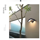 voordelige buiten wandlampen-buitenwandlamp 12w 24w boog moderne buitenwandlamp waterdicht ip65 stabiel op buiten zwarte wandlamp geschikt voor buitenveranda binnentuin badkamer slaapkamer ac85-265v