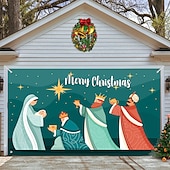 お買い得  屋外装飾-クリスマスガレージドアバナー、屋内屋外クリスマス休暇、幸せな背景、装飾カバー、クリスマス新年あけましておめでとうございますバナー、大型ドアカバー、クリスマス装飾