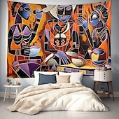 tanie gobeliny artystyczne-obraz olejny afrykańskie kobiety wiszące gobelin wall art duży gobelin mural wystrój fotografia tło koc kurtyna strona główna sypialnia dekoracja salonu