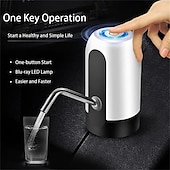 abordables Électroménager-Pompe à bouteille d&#039;eau 1 pièce, pompe à bouteille d&#039;eau électrique, pompe à eau potable automatique rechargeable par USB pour bouteilles universelles de 3 à 5 gallons, distributeur d&#039;eau de camping portable