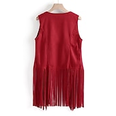 preiswerte Oberteile-Retro Vintage 1960er 1970er Wildlederweste Hippie Disco Quastenfransen Damen Mädchen Weihnachten Halloween Karneval Leistung Party / Abend Pride Parade Erwachsene Weste
