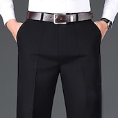 economico Chino-Per uomo Pantaloni Chino Pantaloni chino Tasche Liscio Comfort Traspirante Esterno Giornaliero Per uscire Di tendenza Informale Nero Cachi