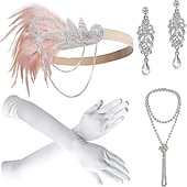 economico Accessori e altro-Anni 1920 Il grande Gatsby Abiti Il grande Gatsby Invitato al matrimonio Halloween Halloween Ricevimento di nozze Addio al Nubilato Adulti Guanti Orecchini Collana Tutte le stagioni