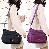 preiswerte Umhängetaschen-Leichte Umhängetasche aus Nylon für Damen – lässige Schultertasche mit mehreren Taschen für den Alltag, Reisen und Einkaufen