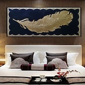 tanie Obrazy z martwą naturą-Handmade ręcznie malowany obraz olejny wall art nowoczesne abstrakcyjne pióro martwa natura krajobraz dekoracja wnętrz walcowane płótno bez ramki nierozciągnięte