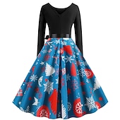 preiswerte Für Frauen-Weihnachtsmann Weihnachtskleid Ausgefallenes Weihnachtskleid Damen Weihnachten 1950er Erwachsene Weihnachten Neujahr Heiligabend Weihnachten Party Silvester Kleid