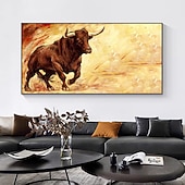 olcso Állatos festmények-mintura kézzel készített absztrakt állatok bika olajfestmények vászonra fal művészeti dekoráció modern kép lakberendezéshez hengerelt keret nélküli feszítetlen festmény