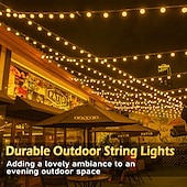cheap Plug String Lights-UL Certified Outdoor LED Bulb String Lights 98ft 30m String Lights Outdoor with Shatterproof G40 LED Bulbs Waterproof Hanging Patio Lighting for Christmas Patio House Backyard Balcony Party