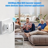 abordables Routers Wireless-Repetidor wifi de 300 Mbps, amplificador de señal wifi, amplificador wifi, repetidor wifi inalámbrico de largo alcance 802.11n, punto de acceso