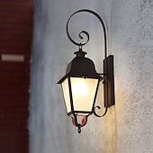 abordables appliques murales extérieures-Applique murale LED luminaire e27 applique murale antique ip65 étanche antirouille en aluminium verre lanterne applique lanterne cour jardin balcon villa lumières décoratives 110-240v