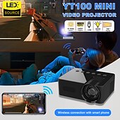 cheap Projectors-YT100 Mini Projector Wireless WIFI Display Screen Mirror with iOS and Android Smartphones Support USB Input Pocket Projector for Classic Movie Kids Animation