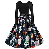 preiswerte Für Frauen-Weihnachtsmann Weihnachtskleid Ausgefallenes Weihnachtskleid Damen Weihnachten 1950er Erwachsene Weihnachten Neujahr Heiligabend Weihnachten Party Silvester Kleid