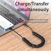 cheap Cell Phone Cables-5A Fast Charging Type C Cable Micro USB Spring Car USB Cable For Samsung Xiaomi Redmi POCO Huawei Honor Phone Accessories Gift