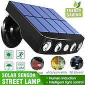 economico elettrodomestici-1/2 confezione da 4000 W lampada da parete solare girevole a LED per esterni impermeabile girevole 270 grandangolo pir sensore di movimento del corpo umano con staffa adatta per illuminazione stradale
