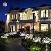 economico Luci paesaggistiche-1 confezione di fuochi d&#039;artificio decorativi natalizi a 8 funzioni ad energia solare, luce da prato montata a pavimento, matrimonio festivo, lampada decorativa impermeabile per esterni di Halloween