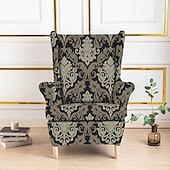 baratos Tampa da poltrona e capa de cadeira sem braço-Capa de poltrona de spandex para cadeira Strandmon, capa elástica anti-riscos para cadeira com encosto lateral, capa de cadeira com encosto jacquard removível lavável à máquina