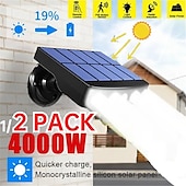 economico elettrodomestici-1/2 confezione da 4000 W lampada da parete solare girevole a LED per esterni impermeabile girevole 270 grandangolo pir sensore di movimento del corpo umano con staffa adatta per illuminazione stradale