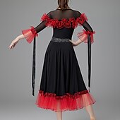 abordables Tenues de danse de salon-Danse de Salon Robe Fantaisie Femme Utilisation Usage quotidien Manches 3/4 Coton cristal