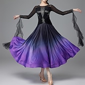 abordables Tenues de danse de salon-Danse de Salon Robe Cristaux / Stras Femme Utilisation Usage quotidien manche longue Coton cristal