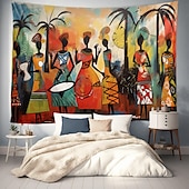 tanie gobeliny artystyczne-obraz olejny afrykańskie kobiety wiszące gobelin wall art duży gobelin mural wystrój fotografia tło koc kurtyna strona główna sypialnia dekoracja salonu