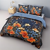 cheap Duvet Cover Sets-Floral Pattern Duvet Cover Set Comforter Set,Printed Comforter Cover Cotton Bedding Sets With Envelope Pillowcase,  Room Decor King Queen Duvet Cover