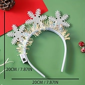 abordables Luces de regalo de Navidad-banda para el cabello con luz LED de Navidad, diadema con muleta brillante, banda para el cabello con copo de nieve de árbol de Navidad, sombreros con luz intermitente de cuerno de ciervo
