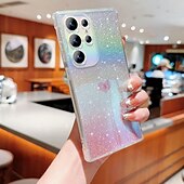 お買い得  サムスン用ケース-電話 ケース 用途 サムスンのギャラクシー S24 S23 Ultra Plus S23 S22 S21 プラス ウルトラ S21 FE A14 A34 A54 A53 A33 バックカバー クリア ブリンブリングリッターシャイニー 耐衝撃 TPU