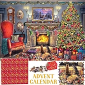 cheap Advent Calendar-Advent Calendar 2025 Jigsaw Puzzles - 24 Boxes 1008 Pieces Puzzles Countdown to Christmas, Christmas Gifts Stocking Stuffers, Christmas Decorations Christmas Puzzle for Adults Kids, Xmas Gift