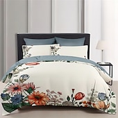 voordelige Dekbedovertreksets-bloemenpatroon dekbedovertrek set dekbedset, bedrukte dekbedovertrek katoenen beddengoed sets met envelop kussensloop, kamerdecor koning koningin dekbedovertrek