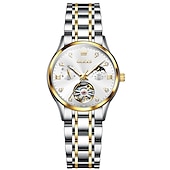 olcso Mechanikus órák-OLEVS Női Mechanikus óra Luxus Divat Üzlet Karóra Csontváz Automatikus önfelhúzós Tourbillon Fénylő ötvözet Néz