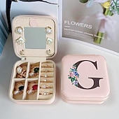 cheap Travel Bags-1PC Jewelry Box Waterproof Portable Mini Wearable leatherette PU(Polyurethane) PU Leather For Women&#039;s Casual Portable