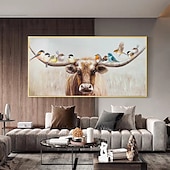 olcso Állatos festmények-mintura kézzel készített absztrakt állatok bika olajfestmények vászonra fal művészeti dekoráció modern kép lakberendezéshez hengerelt keret nélküli feszítetlen festmény