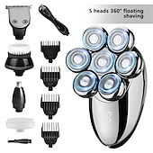 cheap Shaving &amp; Hair Removal-Men Head Shavers  Wet and Dry Detachable Electric Shaver Nose Hair Trimmer Face Brush Grooming Set Rechargeable Razor