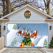 お買い得  屋外装飾-クリスマスガレージドアバナー、屋内屋外クリスマス休暇、幸せな背景、装飾カバー、クリスマス新年あけましておめでとうございますバナー、大型ドアカバー、クリスマス装飾