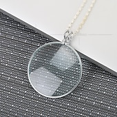 economico Strumenti manuali-Collana monocolo decorativa con lente d&#039;ingrandimento 5x, ciondolo con lente d&#039;ingrandimento, collana a catena placcata in argento dorato per regalo di gioielli da donna