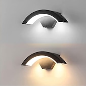 voordelige buiten wandlampen-buitenwandlamp 12w 24w boog moderne buitenwandlamp waterdicht ip65 stabiel op buiten zwarte wandlamp geschikt voor buitenveranda binnentuin badkamer slaapkamer ac85-265v