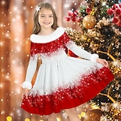 abordables Robe Vision Brillante 3D-Noël FILLE 3D Chaque Motif de flocon de neige Robe de Noël Robe Robe flocon de neige manche longue 3D effet Automne Hiver Sport &amp; Loisir du quotidien Vacances Le style mignon Décontractées Magnifique