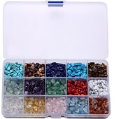 cheap Beading Making Kit-Natural Chip Stone Beads About Irregular Gemstones Healing Crystal Loose Rocks Bead Hole Drilled DIY for Bracelet Jewelry Making