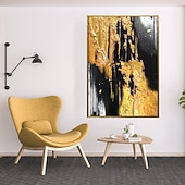 preiswerte Abstrakte Gemälde-Großes handgemaltes goldenes Ölgemälde, Folienölgemälde, handgefertigt, Original-Ölgemälde, abstrakt, modern, auf Leinwand, goldenes Blatt, Wand, handgefertigtes Kunstdekor, gerollte Leinwand, kein