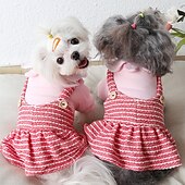 baratos Vestidos-Cachorros Gatos Vestidos Moda Estilo bonito Inverno Macio Lavável Confortável Ao ar livre Casual / Diário Roupas para cães for Bichon Frise Poodle Pomerânia Animais de Pequeno Porte Borboleta