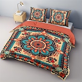 preiswerte Bettbezug-Sets-Bohemian-Mandala-Baumwoll-Bettwäsche-Set, leicht und weich, 2/3-teiliges Set, geeignet für Erwachsene und Kinder, Baumwoll-Bettwäsche-Set, King-Size-Bett, Bettbezug