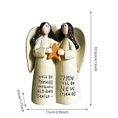 cheap Statues-Figurine Celebrating Friendship Room Home Decor Resin Angel Statue Sister Friend Decoration Valentines Day Gift