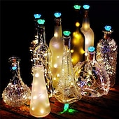 economico Striscie luci a batteria-elegante festa di nozze ricevimento 20 confezioni luci per bottiglie di vino 2m con tappo di sughero – mini luci a led a batteria per fai da te casa giardino festival decor