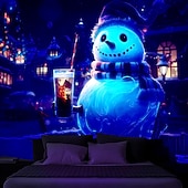 billiga jul gobeläng hängande-juldekorationer blacklight gobeläng uv reaktivt sken i mörkret snögubbe xmas trippy bar dimmigt hängande gobeläng väggkonst väggmålning för vardagsrum sovrum
