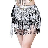 cheap Great Gatsby-Women Sequin Hip Skirt Fringe Tassel Wrap Scarf Party Rave Festival Outfit Halloween Belly Dance Costume Party Club